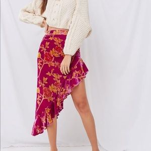Forever 21 Velvet High-Low Skirt